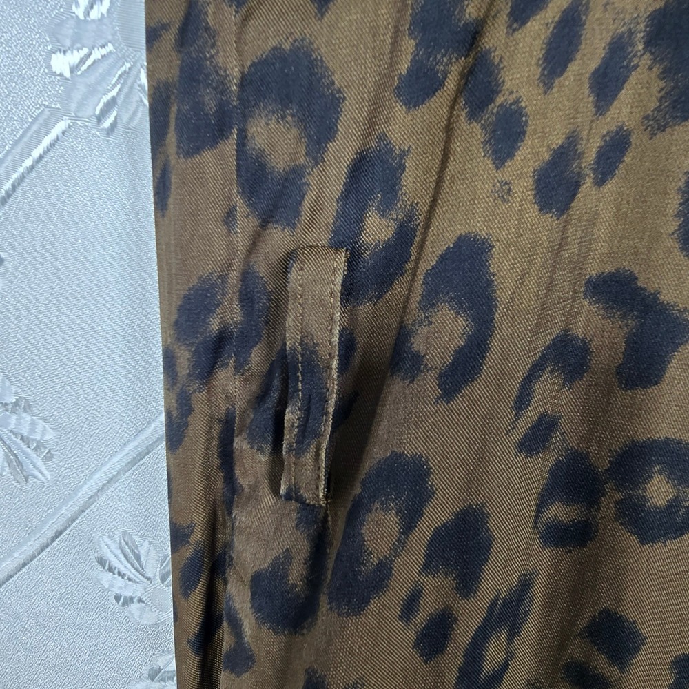 Banana Republic Dress Woman Small Midi Leopard Print Sleeveless Button Front - Picture 8 of 9